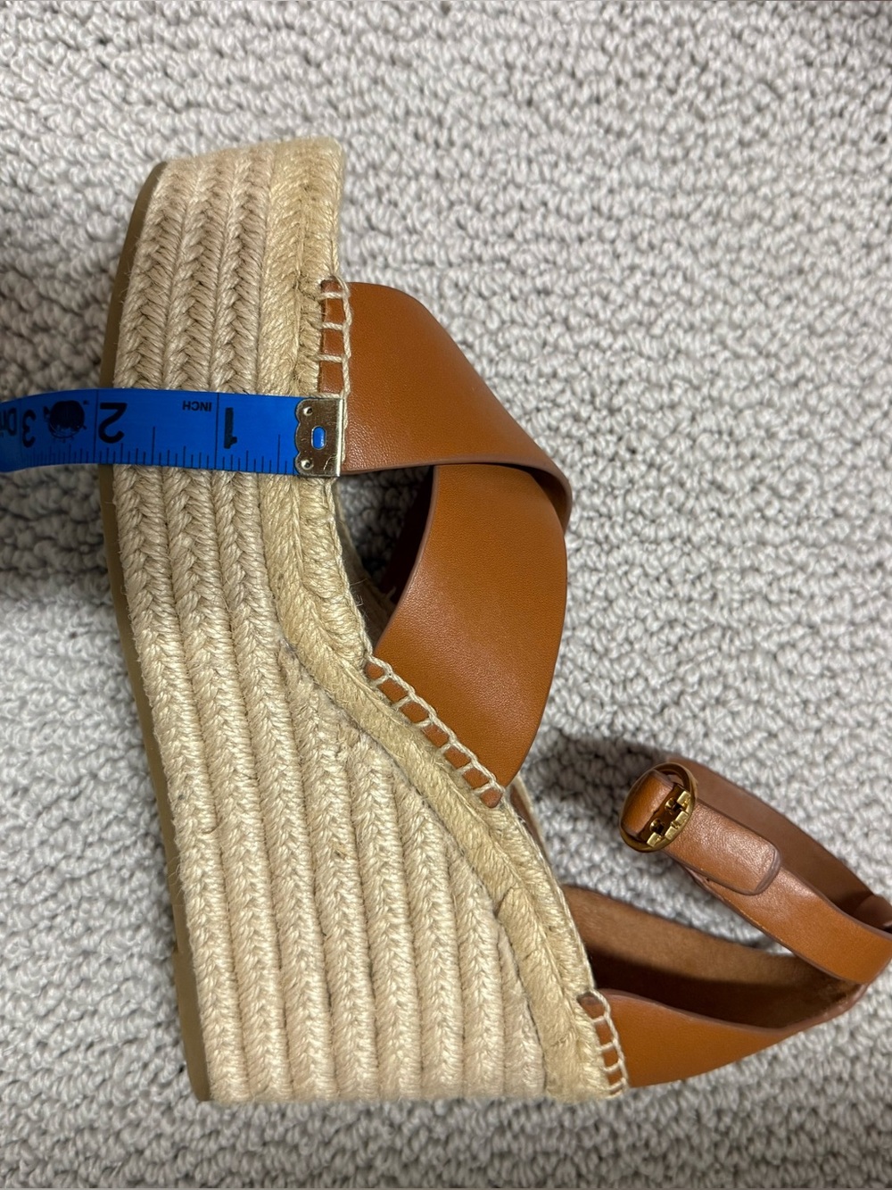 Tory Burch Brown Selby Ambra Leather Wedge Espadrilles - Picture 10 of 10